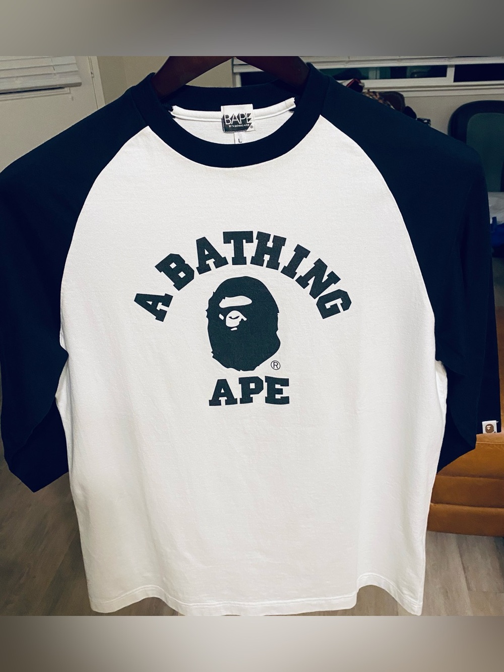A BATHING APE (BAPE) COLLEGE RAGLAN SHIRT